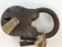 Oude kasteel hangslot - Handgemaakt hangslot, poortslot, old-rust